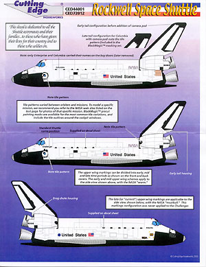 space shuttle markings